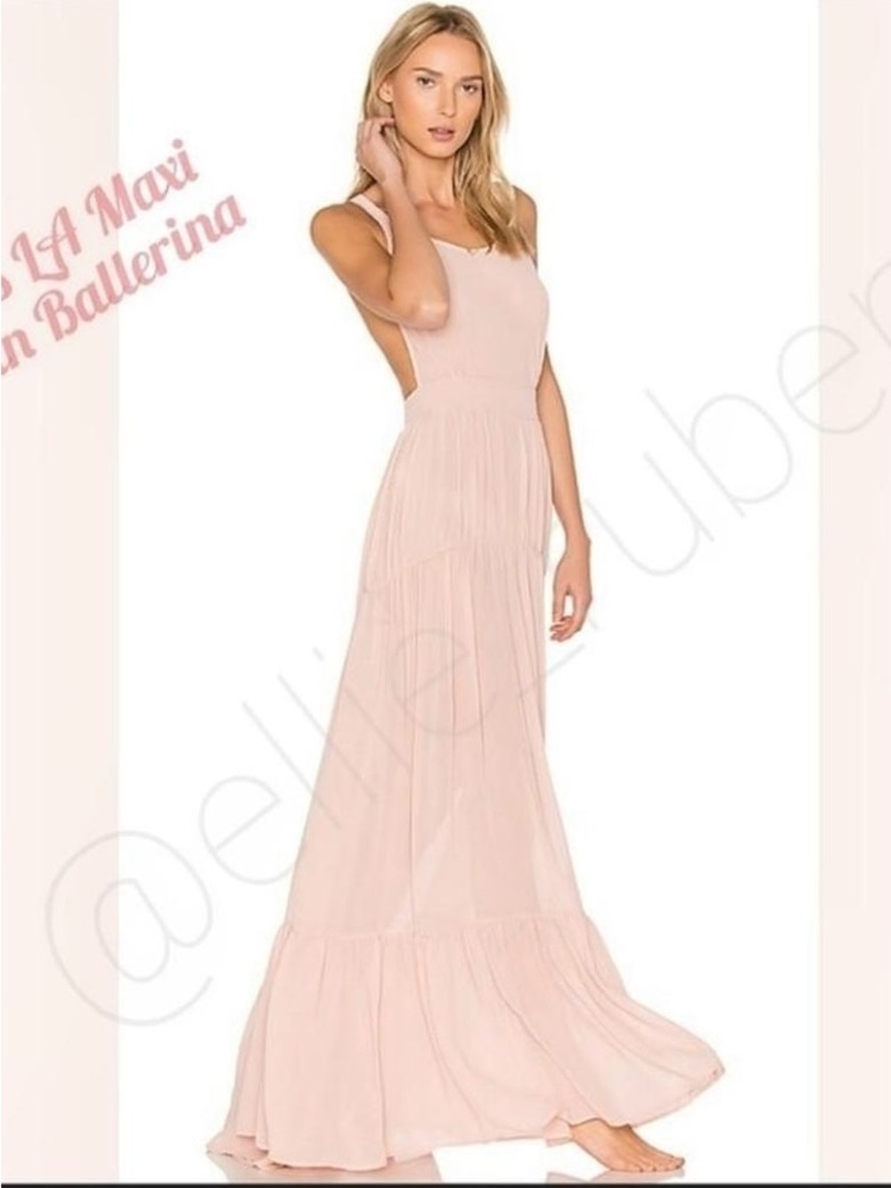 Hopeless LA Maxi Dress in Ballerina Pink, produced by the brand Daydream Nation